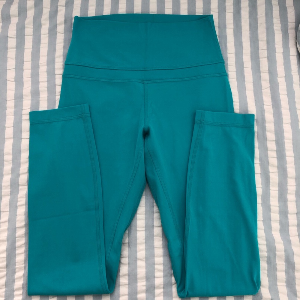 Lululemon OG Original Align 25” Peacock Blue size 4
